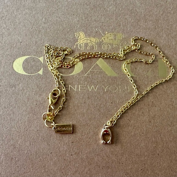Coach Dainty Minimalist Signature C Pendant 18k/.925 Necklace - Picture 5 of 8